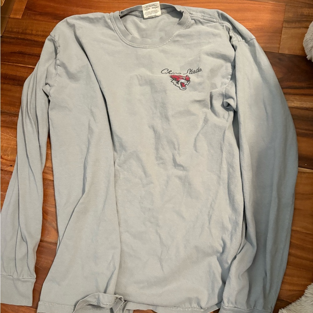 Comfort colors Chico state medium Gray Long Sleeve Tee Classic Crew (0943)